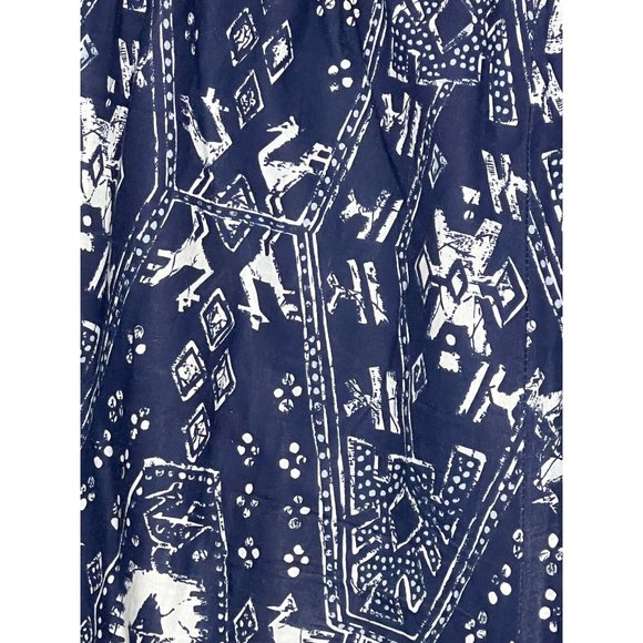 Carole Little size 20W blue & white pants elastic waist Geo print Aztec - Picture 7 of 13